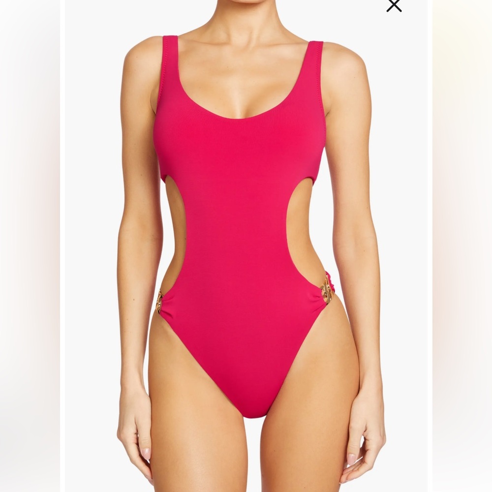 New Robin Piccone Jane Cut Out One Piece Swimsuit